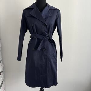 Gerard Darel Paris Trench Jacket Womens Size EU 36 Navy Classic